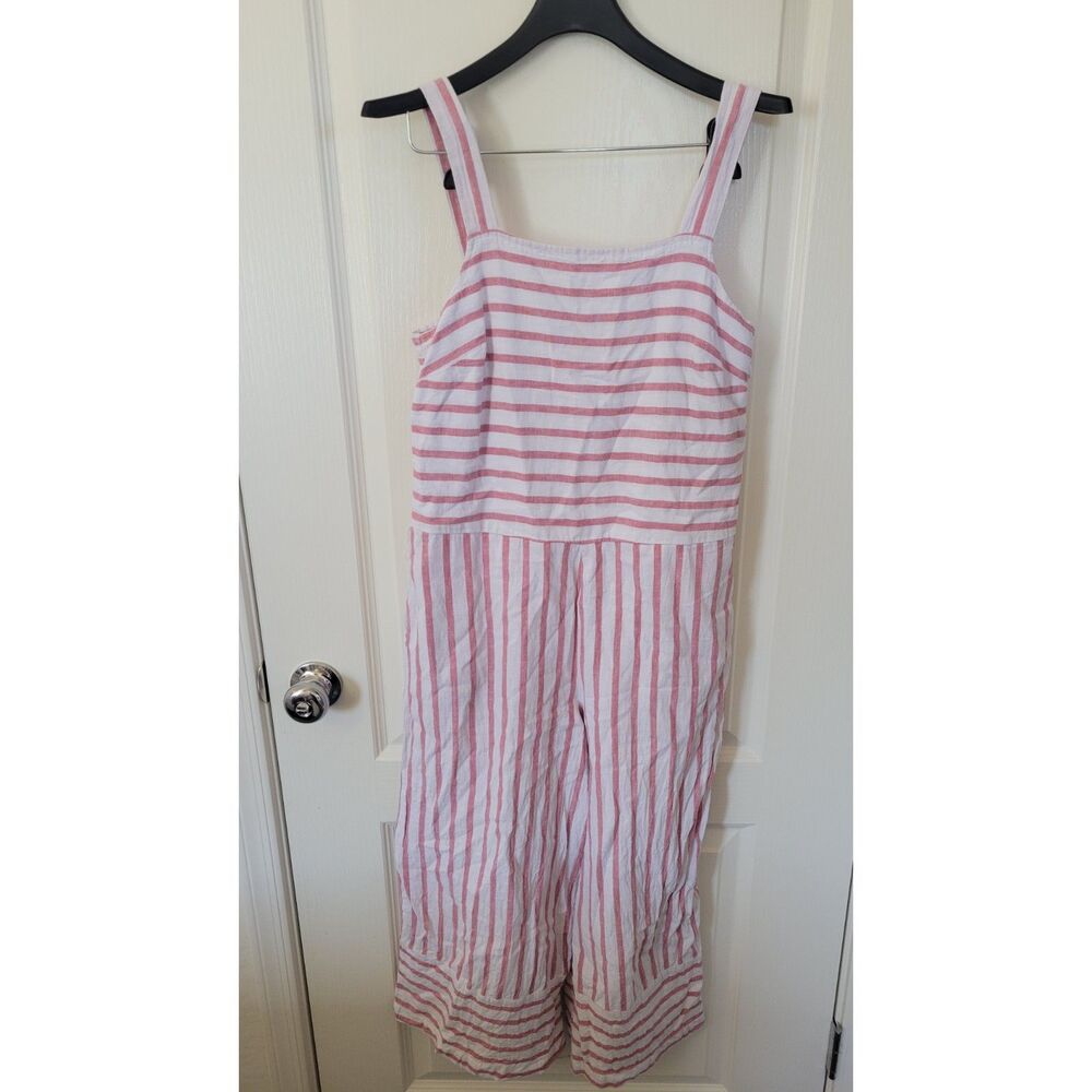 BeachLunchLounge Talia Linen Striped Jumpsuit